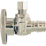 Apollo Retail 1/2 In. Barb x 1/4 In. Compression Chrome-Plated Brass Angle PEX-A Stop Valve