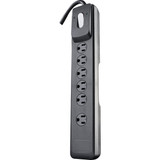 Woods 6-Outlet 1440J Black Surge Protector Strip with 4 Ft. Cord 41494