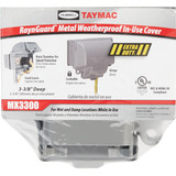 TayMac RaynGuard Extra-Duty Single Gang Horizontal Die-Cast Metal Gray In-Use Outdoor Outlet Cover