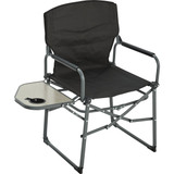 Outdoor Expressions Black Polyester Director Camp Folding Chair with Side Table