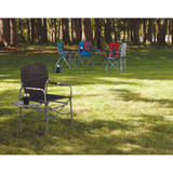 Outdoor Expressions Black Polyester Director Camp Folding Chair with Side Table