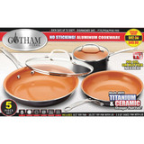 Gotham Steel Gray Non-Stick Aluminum Round Cookware Set (5-Piece)