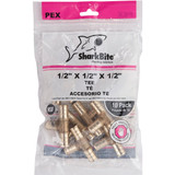 SharkBite 1/2 In. x 1/2 In. x 1/2 In. Barb Brass PEX Tee (10-Pack)
