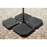 Outdoor Expressions 40 In. Square Black Plastic Umbrella Base (4-Piece)