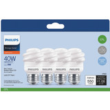 Philips Energy Saver 40W Equivalent Soft White Medium Base T2 Spiral CFL Light Bulb (4-Pack)