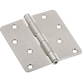 National 4 In. x 1/4 In. Radius Satin Nickel Door Hinge N830246