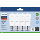 Philips Energy Saver 60W Equivalent Soft White Medium Base T2 Spiral CFL Light Bulb (4-Pack)