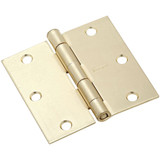 National 3-1/2 In. Square Satin Brass Door Hinge (3-Pack) N830332