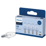 Philips 4W Clear Candelabra C7 Incandescent Night Light Bulb (4-Pack) 570168