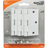 National Hardware 3-1/2 In. Square White Door Hinge (3-Pack)