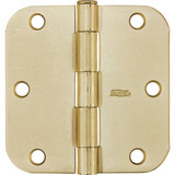 National 3-1/2 In. x 5/8 In. Radius Satin Brass Door Hinge