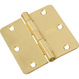 National Hardware 3-1/2 In. x 1/4 In. Radius Satin Brass Door Hinge N830-227