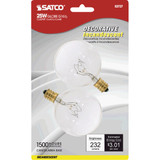 Satco 25W Clear Candelabra Base G16.5 Incandescent Globe Light Bulb (2-Pack)