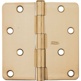 National 4 In. x 1/4 In. Radius Satin Brass Door Hinge