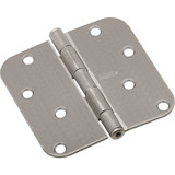 National 4 In. x 5/8 In. Radius Satin Nickel Door Hinge N830243