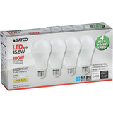 Satco 100W Equivalent Warm White A19 Medium LED Light Bulb (4-Pack) S28789 502586