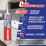 LOCTITE Power Grab 9 Oz. Crystal Clear Ultimate Construction Adhesive 2442595 793340