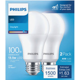 Philips 100W Equivalent Daylight A19 Medium LED Light Bulb (2-Pack)
