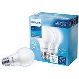 Philips 40W Equivalent Daylight A19 Medium LED Light Bulb (2-Pack) 565432