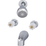Home Impressions Chrome 2-Handle Acrylic Knob Tub & Shower Faucet