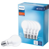 Philips 40W Equivalent Soft White A19 Medium LED Light Bulb (4-Pack) 565341