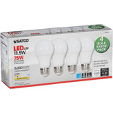 Satco 75W Equivalent Warm White A19 Medium LED Light Bulb (4-Pack) S28769 502582