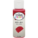 Testors 2 Oz. Acrylic Matte Craft Paint, Ruby