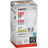Satco 60W Equivalent Warm White A19 Medium Dimmable LED Light Bulb S29835 502603