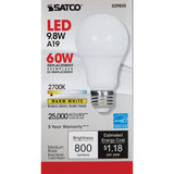 Satco 60W Equivalent Warm White A19 Medium Dimmable LED Light Bulb