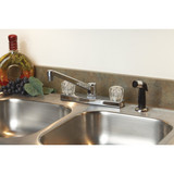 Home Impressions 2-Handle Knob Non-Metallic Kitchen Faucet with Chrome Side Spray, Chrome