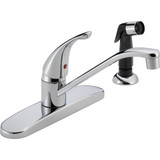Peerless 1-Handle Lever Kitchen Faucet with Black Side Spray, Chrome P115LF