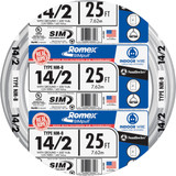 Romex 25 Ft. 14/2 Solid White NMW/G Electrical Wire 28827421
