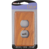 Amerelle 1-Gang Solid Oak Outlet Wall Plate, Light Oak