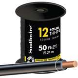 Southwire 50 Ft. 12 AWG Solid Black THHN Electrical Wire 11587383