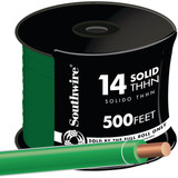 Southwire 500 Ft. 14 AWG Solid Green THHN Electrical Wire 11583258