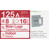 Square D Homeline 125A 8-Space 16-Circuit Indoor Main Lug Plug-on Neutral Load Center