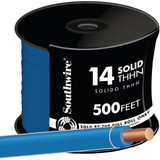 Southwire 500 Ft. 14 AWG Solid Blue THHN Electrical Wire 11582458