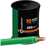 Southwire 500 Ft. 10 AWG Solid Green THHN Electrical Wire 11599857