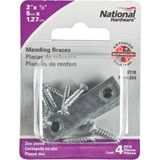 National Catalog 118 2 In. x 1/2 In. Zinc Steel Mending Brace (4-Count)