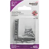 National Hardware 2 In. x 3/8 In. Zinc Flat Corner Iron (4-Count)