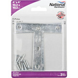 National Hardware 4 In. x 4 In. Zinc T-Plate (2-Pack)