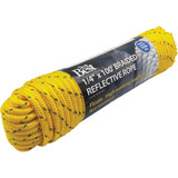 Do it Best 1/4 In. x 100 Ft. Yellow Braided Reflective Polypropylene Packaged Rope