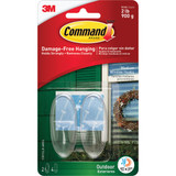 Command Outdoor Medium Clear Window Hooks, 2 Hooks, 4 Strips