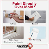 Zinsser Mold Killing Interior-Exterior Primer, White, 1 Qt. 276087 770956