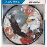 Acurite 12.5 In. Dia. Plastic Dial Eagle/Flag Indoor & Outdoor Thermometer