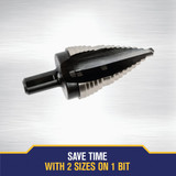 Irwin Unibit 7-8 In. & 1-1-8 In. #9 Step Drill Bit, 2 Steps 10239 354654