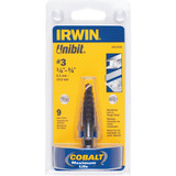 Irwin Unibit 1/4 In. - 3/4 In. #3 Step Drill Bit, 9 Steps