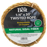 Do it Best 1/4 In. x 50 Ft. Natural Twisted Sisal Fiber Packaged Rope 739954