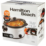 Hamilton Beach Stay or Go 6 Qt. Stainless Steel Slow Cooker 33262G 650225