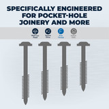 Kreg #7 x 1-1/4 In. Square Fine Thread Maxi-Loc Head Zinc Pocket-Hole Screw (100 Ct.)